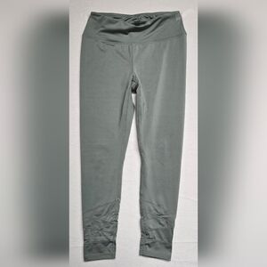 Reebok S Pale Green Leggings Inner Waist Pocket Stretch Elastic Waist